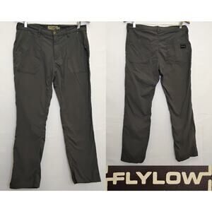 Flylow Trailworks Pants Men's 32 Gray Cargo Pockets Nylon Outdoor Gear #Z5703